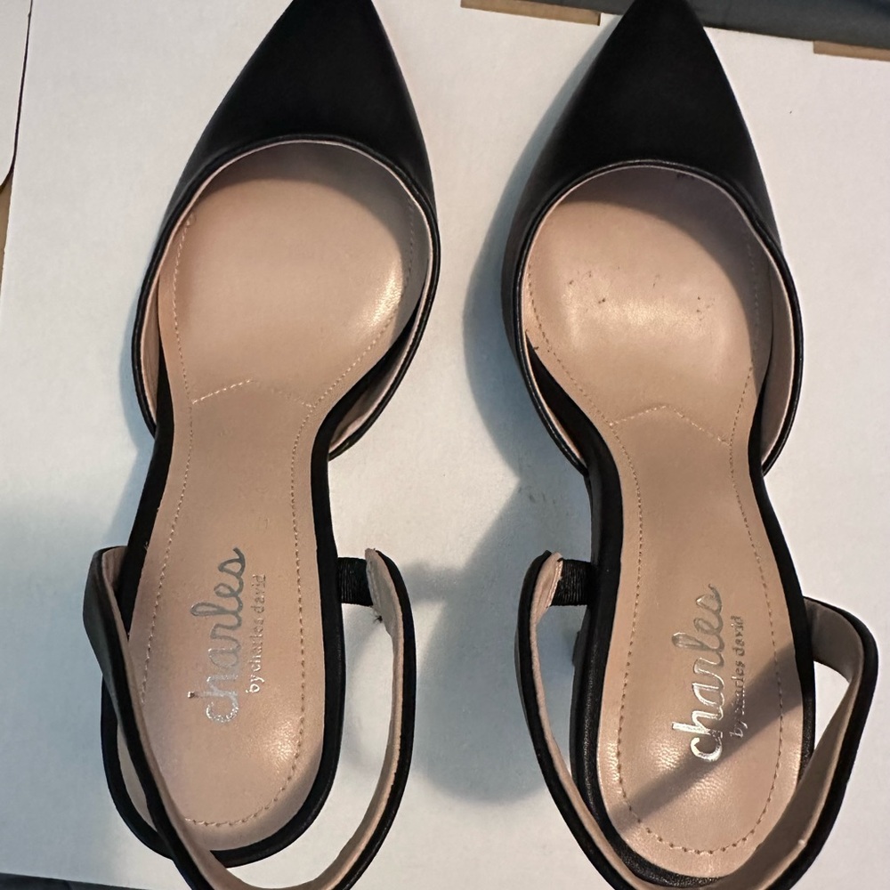 Charles David Black Slingback Pumps